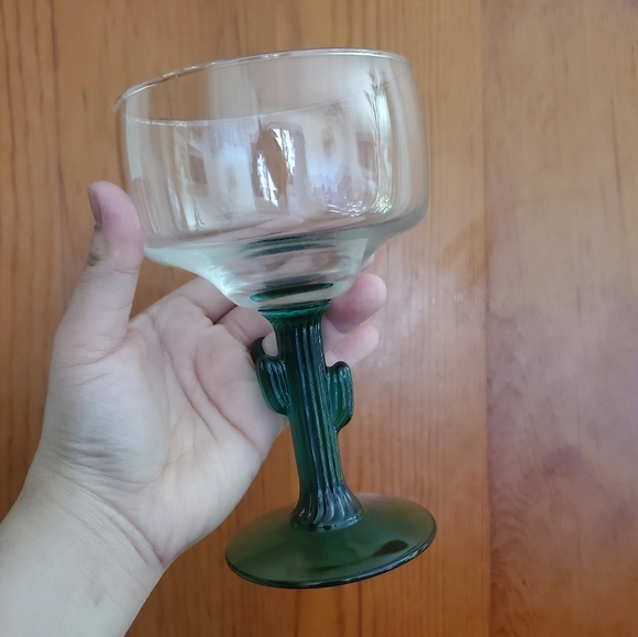 stylish vintage MARGARITA GLASS | cactus handle - Picture 3 of 6